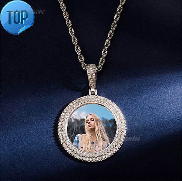 

custom made double layer stones p pendant necklace for men women gifts cubic zirconia necklace hip hop jewelry, Silver