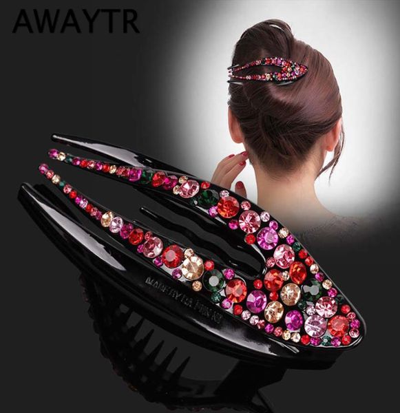 

korean crystal hairpin for women hairclip side clip rhinestone duckbill clip hair jewelry girls hair accories7539346, Slivery;white
