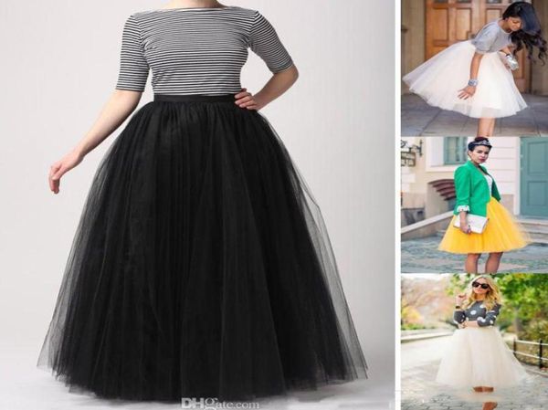 

factory custom made women tutu skirts fashion party dress floor length long girl tulle prom gowns a line plus size petticoat5376508, White