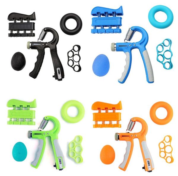 

5pcsset adjustable hand grip finger strengthener workout kit muscle recovery heavy gripper exerciser stress relief ball expander1399036