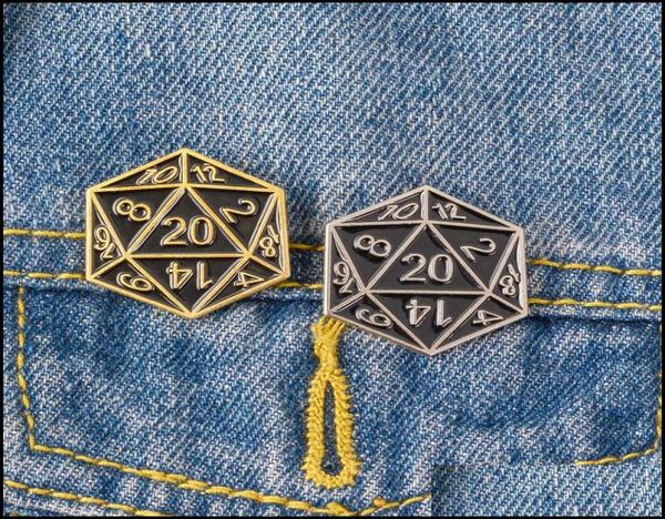 

cartoon accessories products baby kids maternity 20 sided dice dungeons and dragons enamel pins d20 dnd game brooches bag cloth8566342, Blue