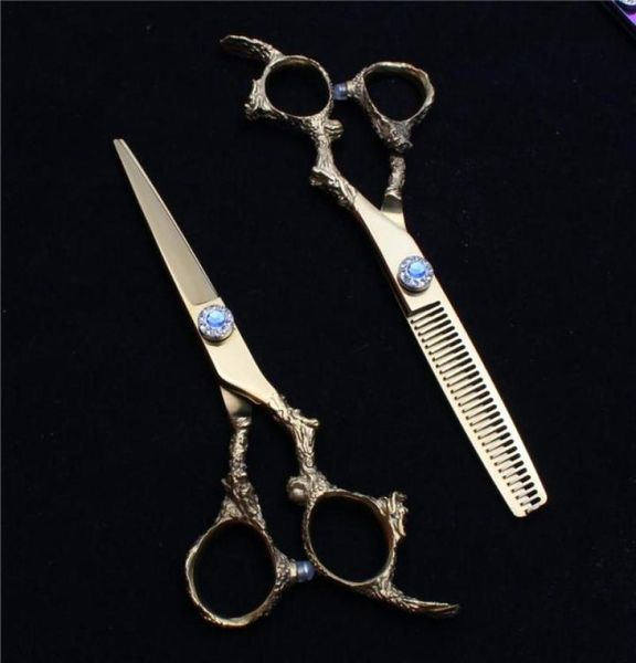 

hair scissors 55quot 16cm 440c customized logo golden barber shop normal thinning shears professional styling tool c90055558379