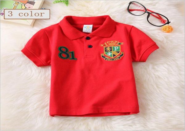 

cute baby boys girls cotton tshirts summer kids short sleeve tshirt children casual turndown collar shirt child tees child4092161, Blue