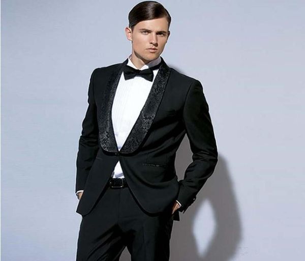 

new high custom design red jacquard groom tuxedos black shawl lapel man groomsmen men wedding suits 2 pieces jacketpants 54063529, Black;gray