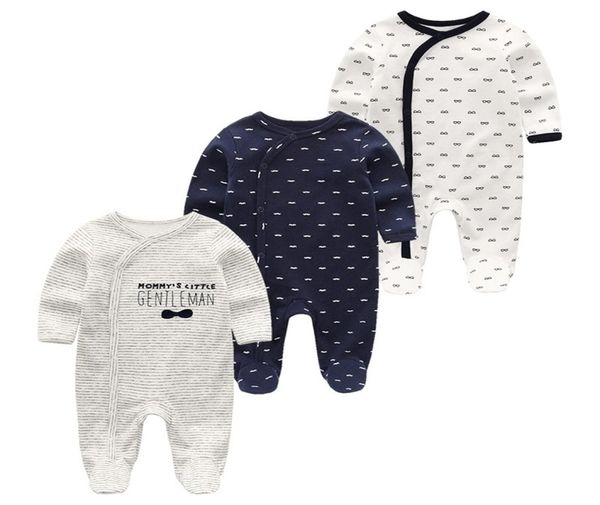 

2020 summer new style long sleeved girls baby romper cotton 3pcssets newborn body suit baby pajama boys animal monkey rompers lj21984346, Blue