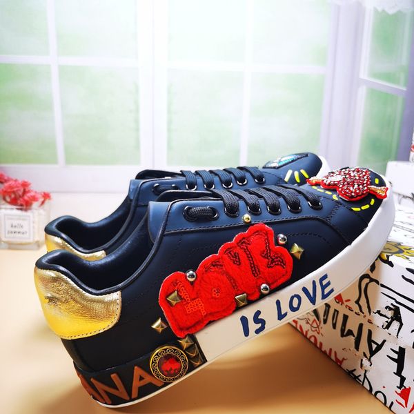 

luxury brand designer casual shoes men's and women's sneakers shoes strawberry wave mouth tiger net print 0629, Black