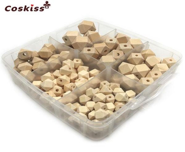 

diy nursing jewelry set blending natural wooden different types of loose beads round geometry hexagon wooden beads baby teether to4538561