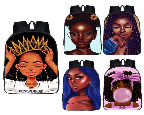 

afro cartoon girls backpacks 51 design custom student multifunction schoolbag kids travel zipper storage bag 061499448