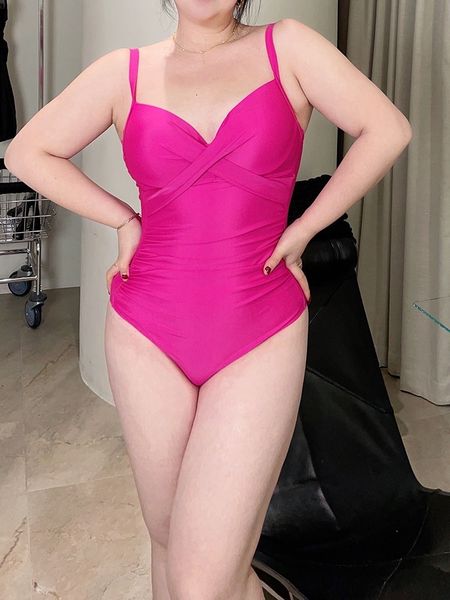 

2023 summer designer swimwear women plus size one piece swimsuit spicy girls high waist bikini solid color swimwear bath wear 0xl-4xl, White;black