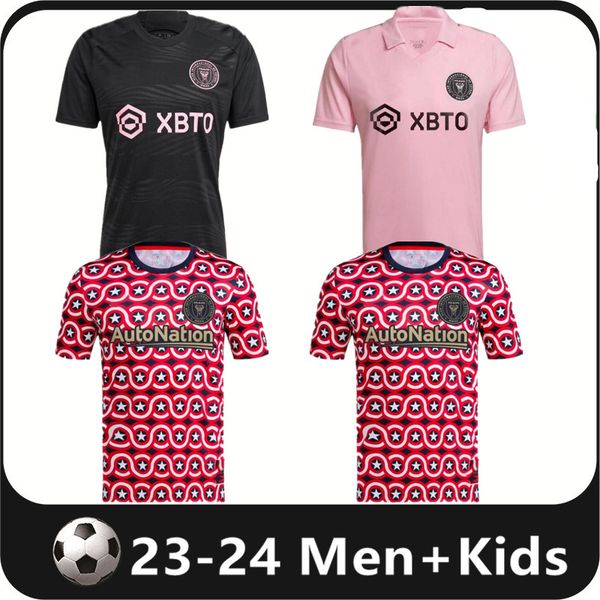 

2023 2024 miami cf messis soccer jerseys inter matuidi higuain jean fray campana yedlin beckham mls 23 24 football men kids kit training ver, Black;yellow