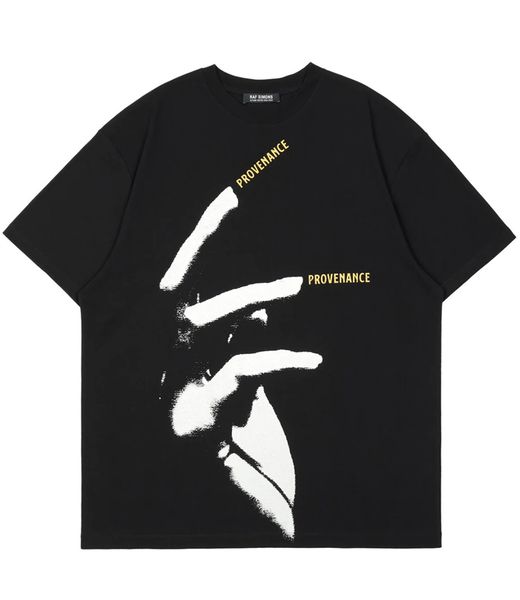 

2023 spring summer print cotton short sleeve t-shirt, Black;brown