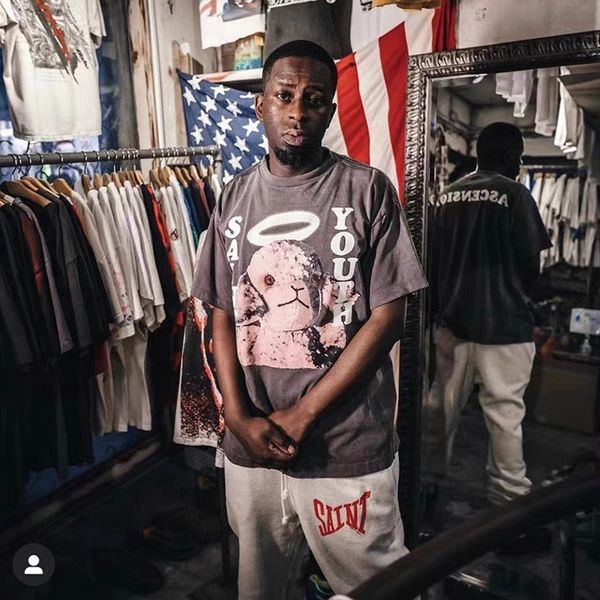 

2023ss summer tees vintage men's and women's short sleeved t-shirts, Black;brown