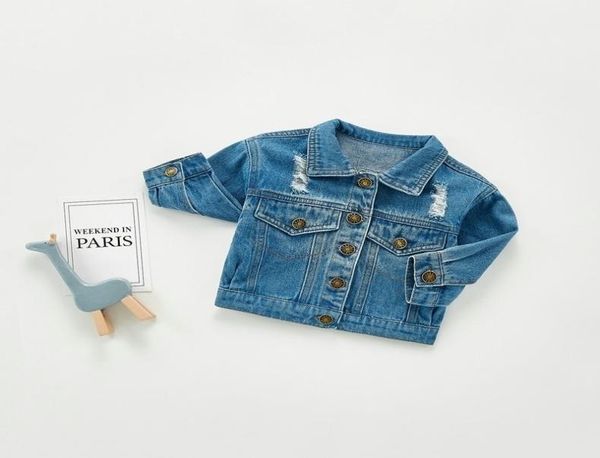 

korean baby boy denim jackets long sleeve baby boys girls clothes duck jeans coat for infant girls outerwear kids outfit 2010174866227, Blue;gray