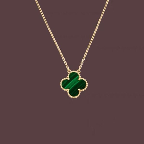 

designer jewelry classic 4 four leaf clover pendant necklaces mother of pearl stainless steel plated gold 18k for women girl mother's d, Silver