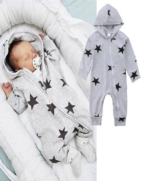 

autumn baby kids clothes 024m newborn baby long sleeve with cap jumpsuits little star rompers kids designer clothes jy5282036071, Blue