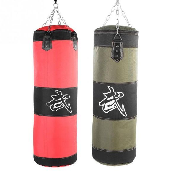 

empty boxing sand bag hanging kick sandbag boxing training fight karate punch punching sand bag with metal chain hook carabiner t12616654