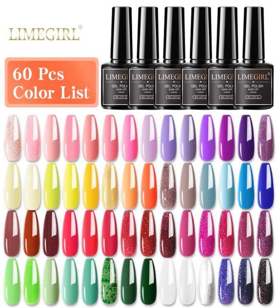 

nail art kits limegirl multiple colour gel polish set 80 colors semi permanent uv led varnish soak off lacquers base coat1047866