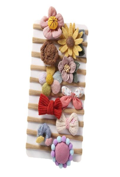 

girls hair accessories baby headbands ribbons for childrens 10pcsset children039s autumn winter flower bow nitap with soft ha4108936, Slivery;white