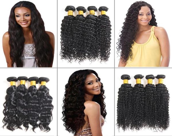 

8a mink brazillian deep wave hair bundles wefts 100 unprocessed water wave bundles extensions brazilian kinky curly human virgin 6048821, Black