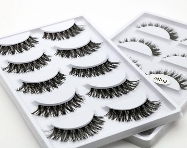 

hw08 hw50 whole lashes 5 pairs synthetic hair premium silk false eyelash5786788