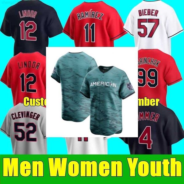 

2023 all-star city men women cleveland 17 will brennan 13 gabriel arias 35 cam gallagher 39 oscar gonzalez guardians baseball jersey, Blue;black