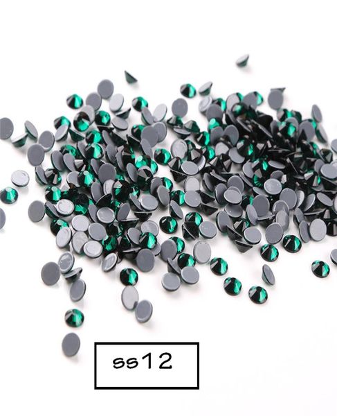 

1440 pieces emerald fix rhinestones ss12 fix flat back strass sewing fabric garment rhinestone nail art stone4569984, Silver;gold