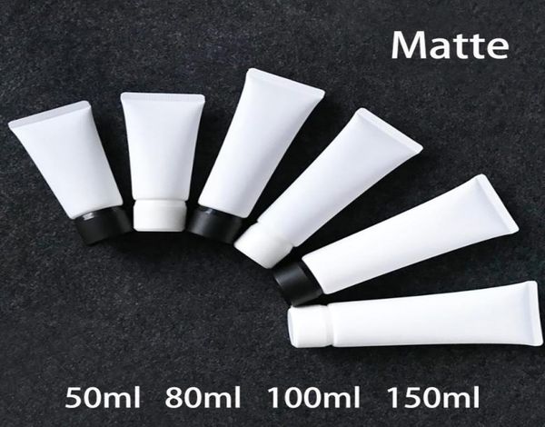 

50ml 80ml 100ml 150ml matte white plastic tube empty cosmetic lotion container shampoo toothpaste frost bottle2601409