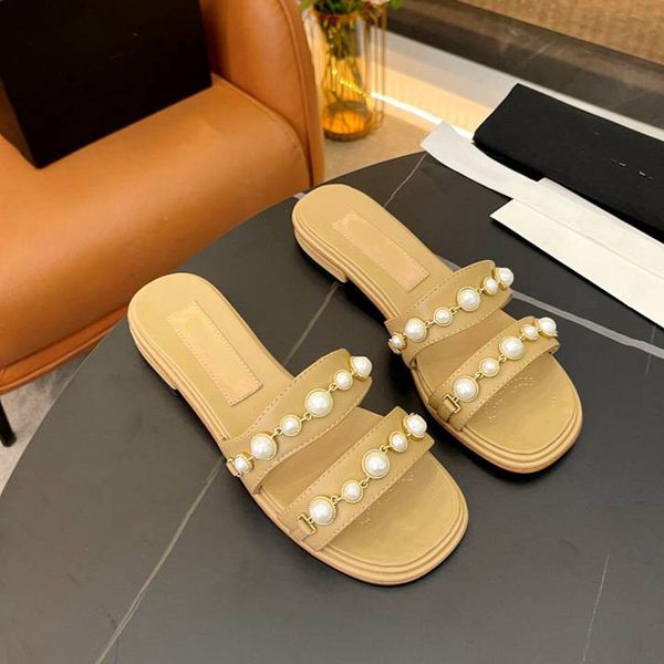 

designer channel sandals leather platform slippers women ccity slide classic flip-flops summer fashion hdffg, Black