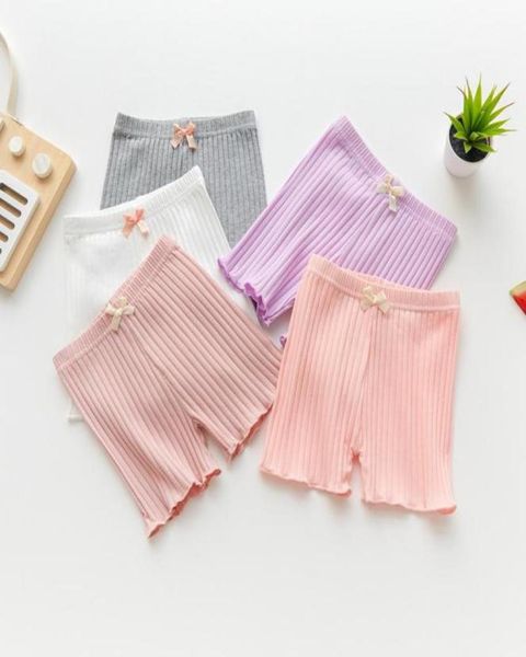 

shorts safety pants for kids girls leggings children short pure color underwear bowknot elegant high waist6345452, Black