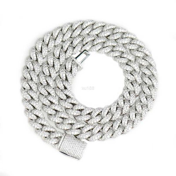 

12mm men cuban link 18k gold plated moissanite silver chain 925 iced out miami cuban link chain necklace for men