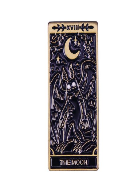 

cryptids tarot cards mothman crescent moon mythical paranormal creature moth enamel pin legendary weird point pleasant brooch6964774, Blue
