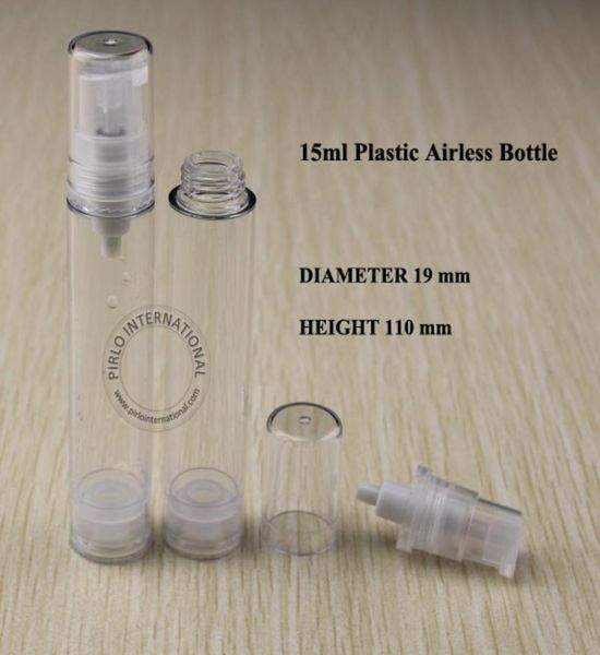 

15ml transparent airless lotion pump bottle containers split charging bottles cosmtic packaging skin milk jars 20pcslot3011472