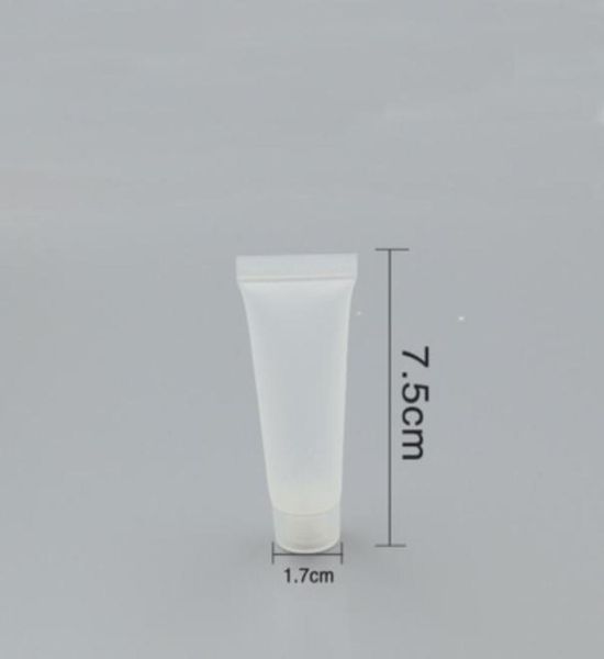 

100pcs new empty clear frosted cosmetic soft tube make up container squeeze tube pe tube with lid printable custom logo5042703