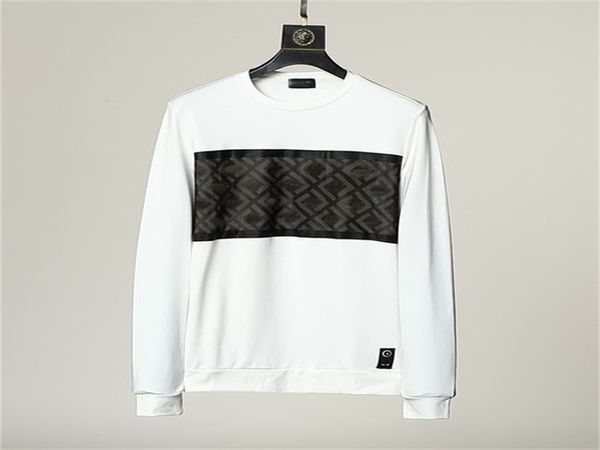 

mens hoodie sweatshirt classic embroidered round neck paris fashion cotton casual long sleeve solid color 545465, Black