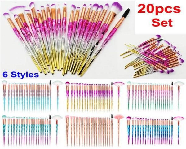 

20pcs diamond makeup brushes set mascara brush eyeshadow eyeliner lip brush face blender powder concealer make up kit rose gold co3289842