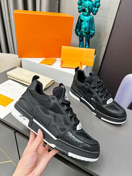 

designer sneakers striped casual shoes men women vintage sneaker platform trainer season shades flats trainers brand classic outdoor shoe 06, Black