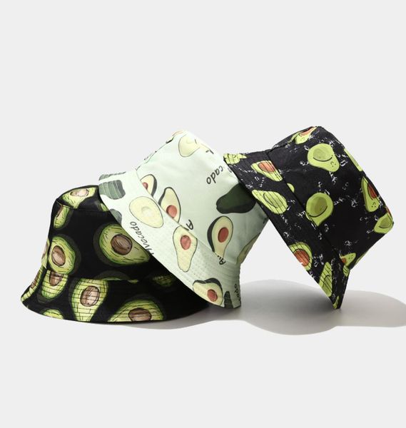 

panama bucket hat fruit avocado printed beach sun hats for women men summer hiking fishing sports female cap9977163, Yellow