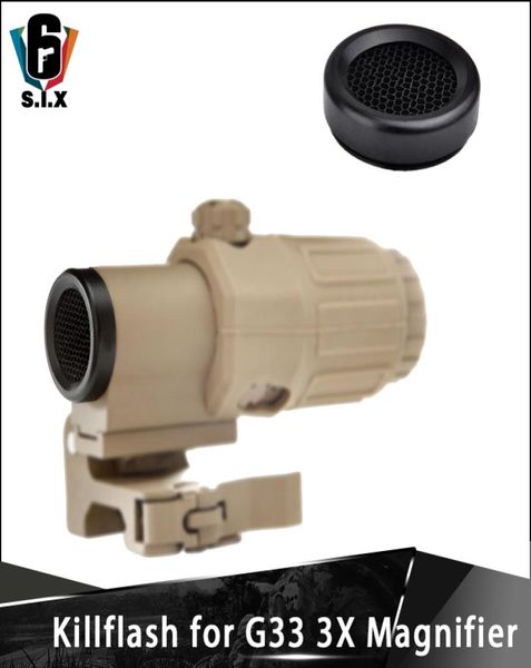 

killflash kill flash for airsoft g33 3x magnifier with switch to side sts quick detachableqd mount hunting optics8992179