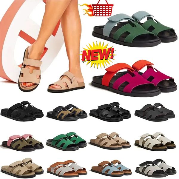 

womens designer sandal h platform sandals slides thick bottom flip flops summer flat shoes casual beach sandale genuine leather with box, Black