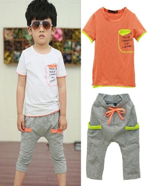 

baby boys clothing infant boutique clothes set kid cool tracksuit 2pcs short sleeve cotton shirt short pants outfit toddlers 8359969, White