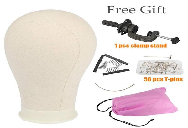 

mannequin head poly canvas block head for making head weftwighair extension making display styling with stand 21quot9668177, White