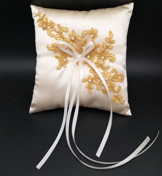 

new wedding ring pillow with ribbons 20x20cm lace wedding ring holder marriage ring cushion bearer wedding party decoration a0181390084