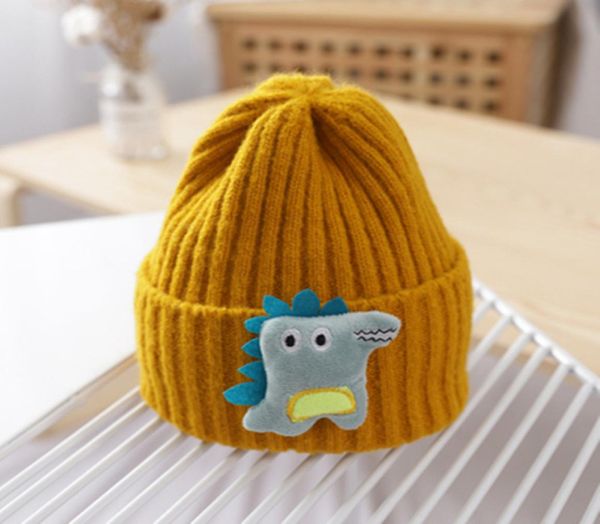 

winter cartoon dinosaur baby hat cap warm knitted baby girl boy hat beanie elastic kids hat children cap bonnet 1033 x24495961, Yellow
