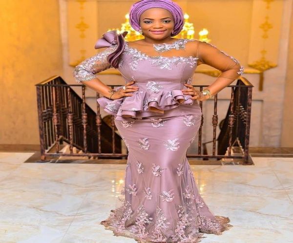 

2021 vintage aso ebi mother of bride dresses jewel neck illusion 3d floral lace appliques floor length mermaid peplum wedding gues3765132, Black;red