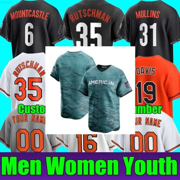 

2023 all-star city men women youth baltimore''orioles''35 adley rutschman 31 cedric mullins 8 cal ripken jr 6 ryan mount, Blue;black