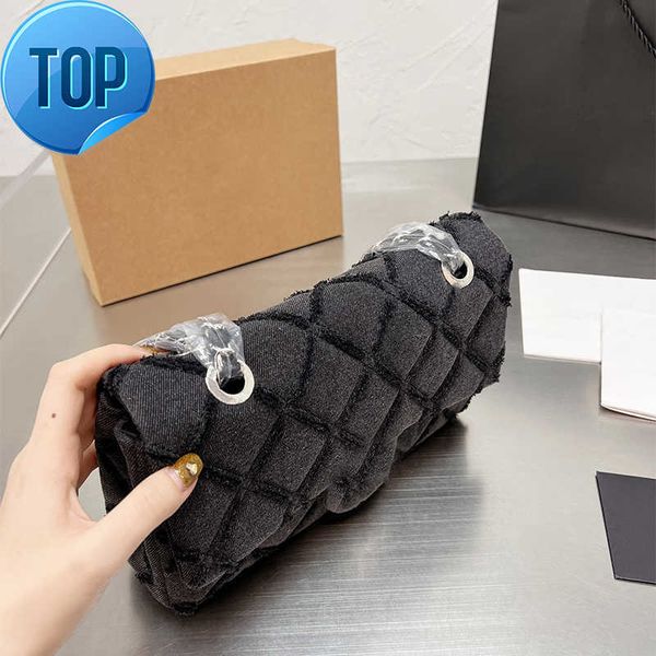

women's brand designers shoulder bags fashion classic mini clamshell envelope jeans blue double interwoven chain crossbody factory dire