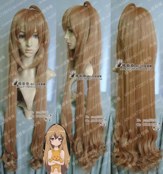 

100 brand new fashion picture full lace wigsgttigerxdragon aisaka taiga cosplay wig6355613, Black