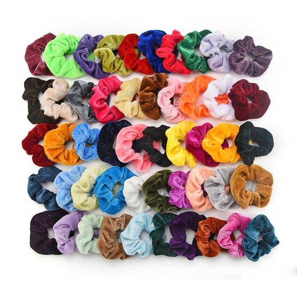 

woman velvet scrunchies solid hair ring ties for girls ponytail holders rubber band elastic hairband hair accessories headwear4181985, Slivery;white