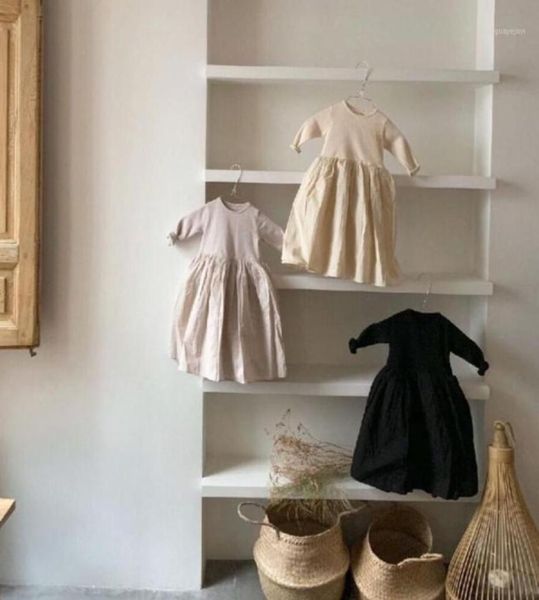 

milancel 2020 autumn girls dress kids a line dress japan style girl clothes patchwork long for girls12054222, Red;yellow