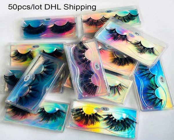 

50pcslot 25mm lashes in bulk whole vendor dramatic 3d mink lash 8d makeup fake eyelash fluffy natural false eyelashes6163831